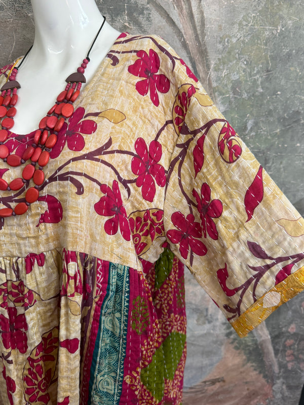1027w Kantha Arts Tiered Dress-Mix 5