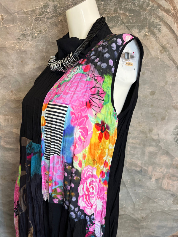 25332 Crushed Print Media Dress