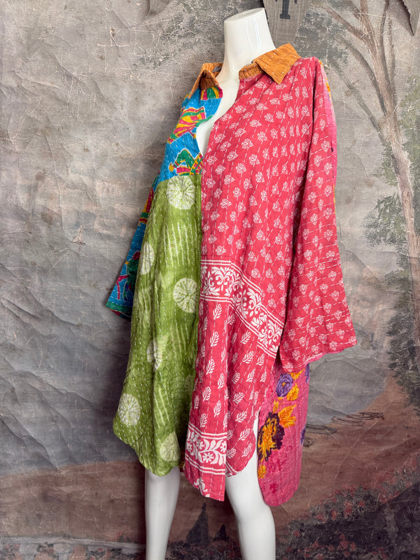 1013w Long Kurta Shirt Dress-Susan