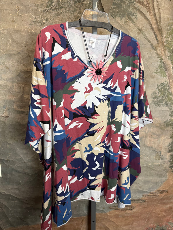 715CL-A Oversized Tunic Tee-WHITE