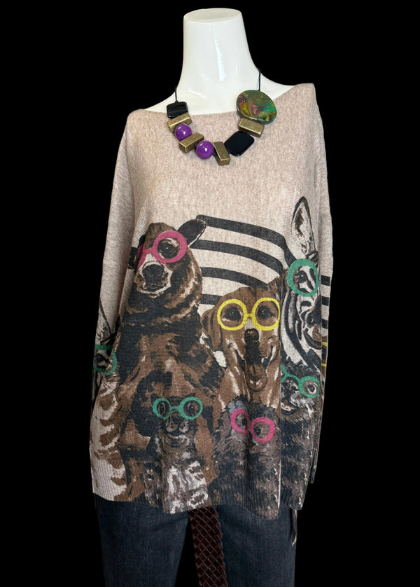 25704 Icon Print Sweater