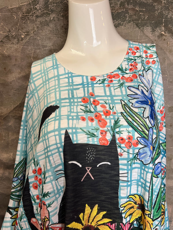 T1369K White Knit Whimsy Top-Misty Bloom