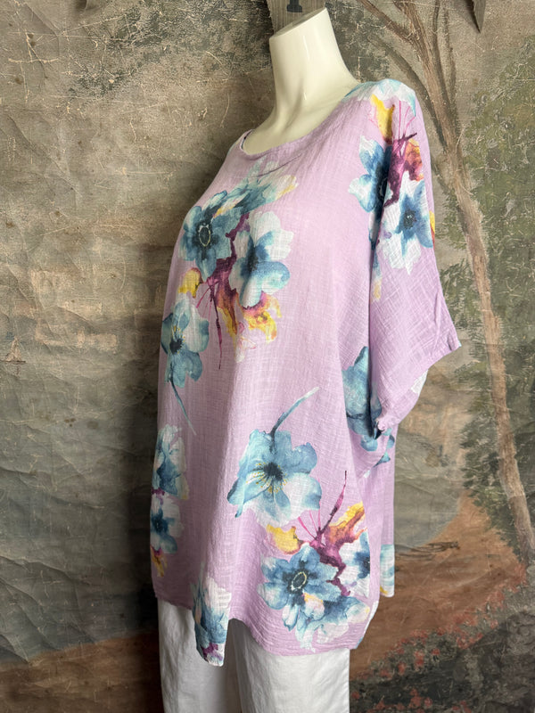 91266A Art to Wear Flower Shirt-Lilac