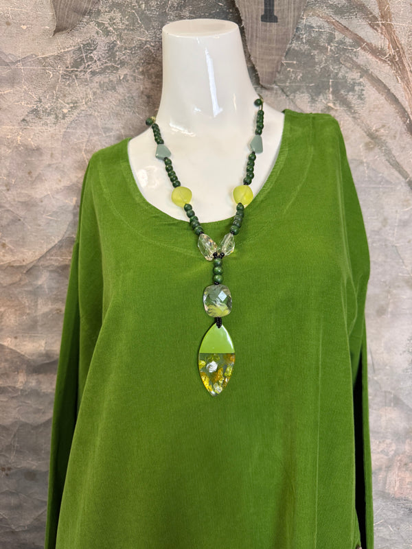 91983 Corduroy Pocket Tunic-Kiwi