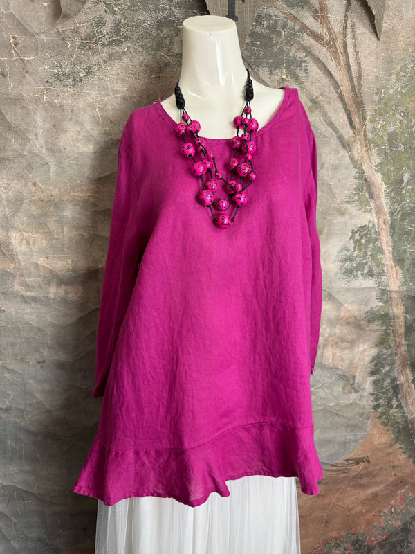 MP-HLT561 Ruffle Hem Top-Violet