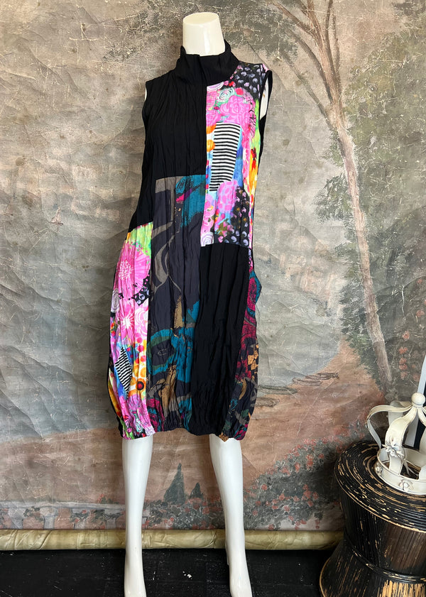 25332 Crushed Print Media Dress