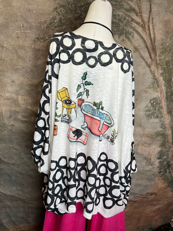 T1369K White Knit Whimsy Top-Pawty Bath