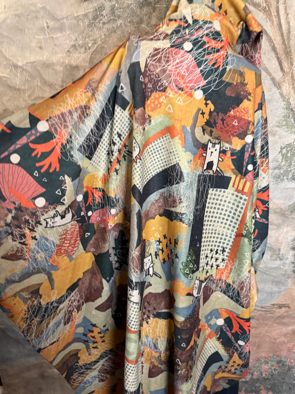 C103 Brushed Hooded Duster