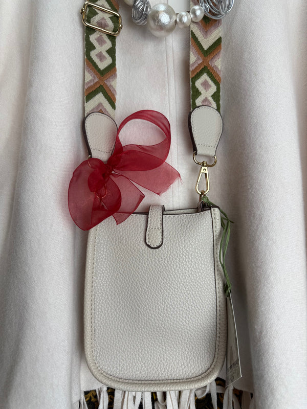 0003A Pebbled Vegan MINI Leather Crossbody Bag-Cream