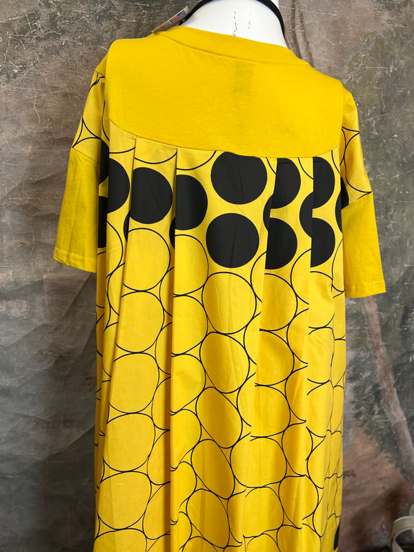 0662 VC Polka Dot Dress-Black/Yellow