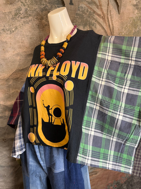 5576 Flannel Band Tee Topper-E