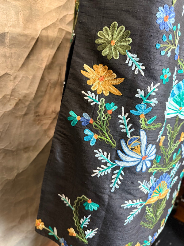 ANU 19969 Silk Embroidered Jacket-Lapis