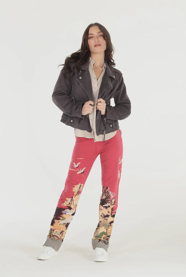 4361 Pull-on Zen Lounge Pant-Cherry Red