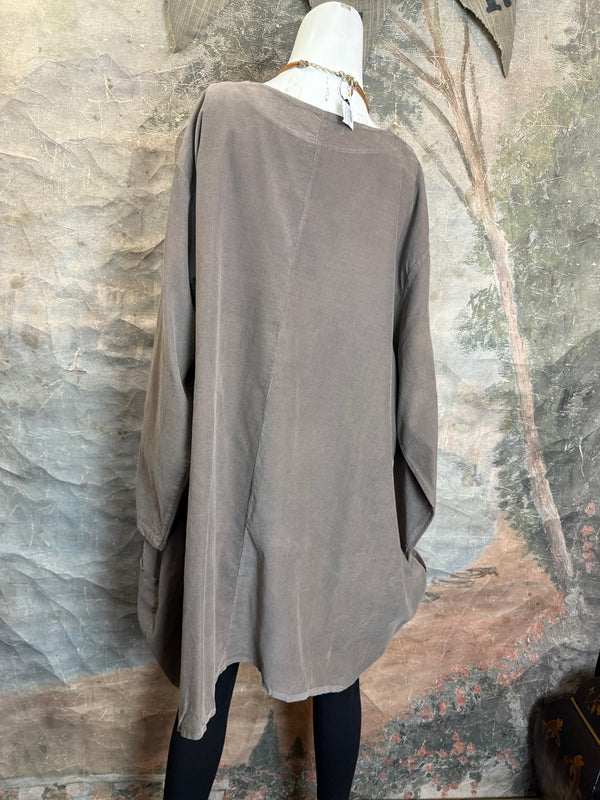 91983 Corduroy Pocket Tunic-Mocha