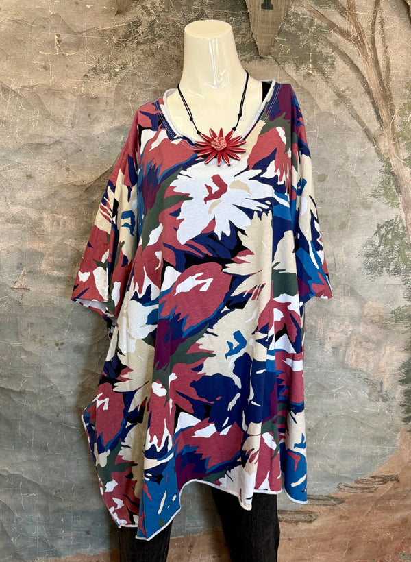 715CL-A Oversized Tunic Tee-WHITE