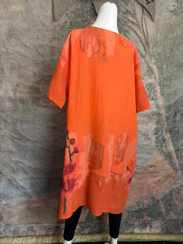 90847B Painters Garden Dress-Orange