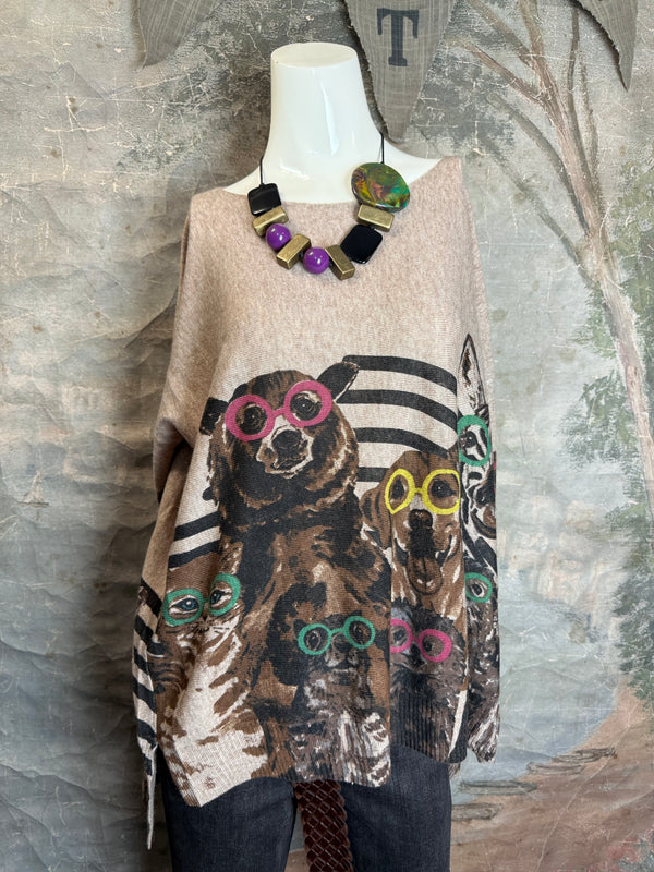 25704 Icon Print Sweater