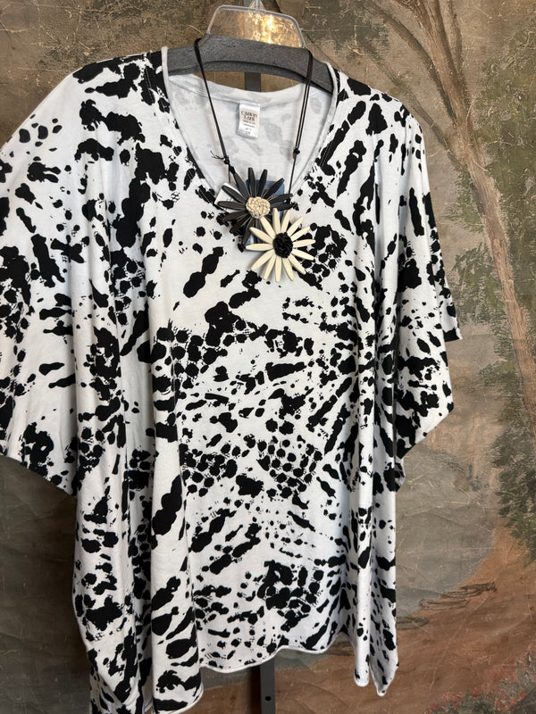 715CL-Burst Oversized Tunic Tee-WHITE