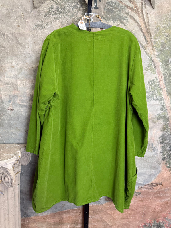 91983A-62 Buttoned Stitch Tunic-Kiwi