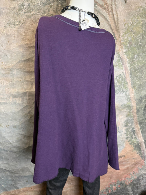 1050-88 Cotton Knit Angel Tee-Eggplant