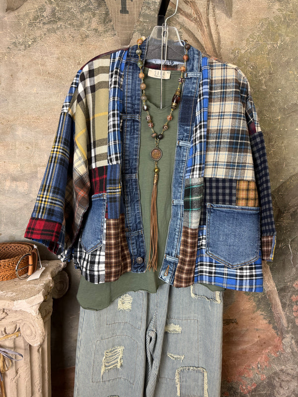 5573 Lodge Flannel Cardigan-Mix D