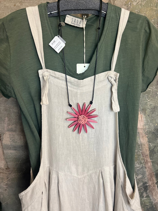 6179 Linen Pleat Jumpsuit-Sand
