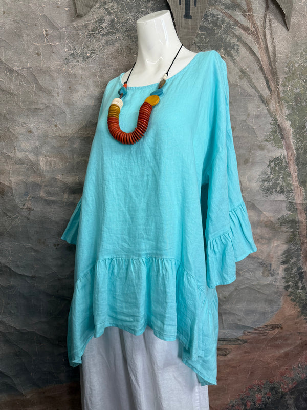 MP-HLT651 Baby Doll Top-Aqua
