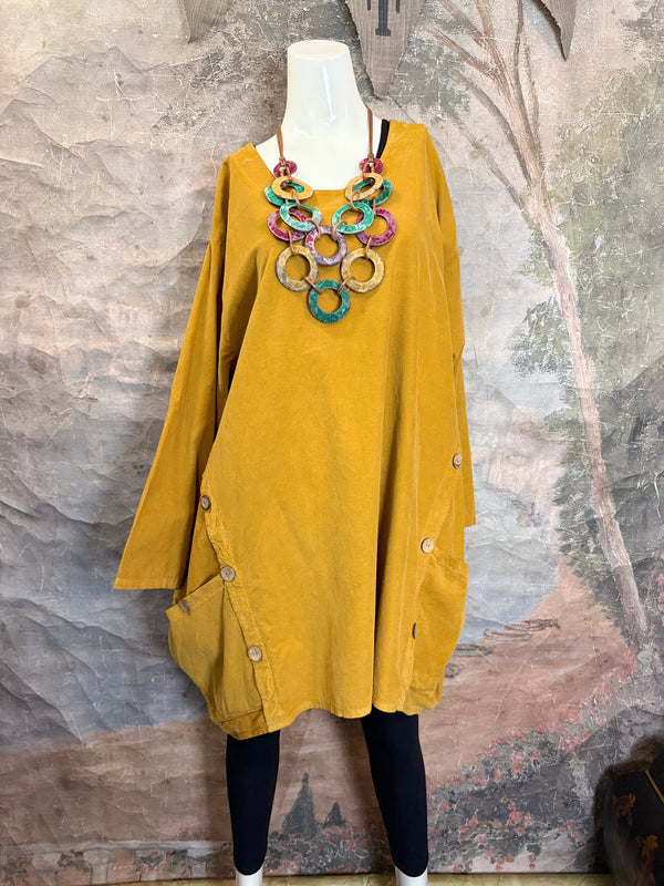 91983 Corduroy Pocket Tunic-Mustard