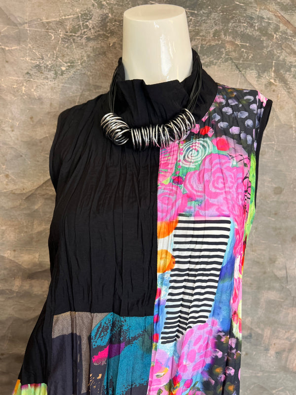 25332 Crushed Print Media Dress