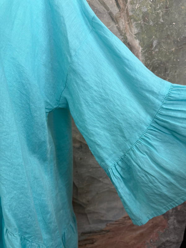 MP-HLT651 Baby Doll Top-Aqua