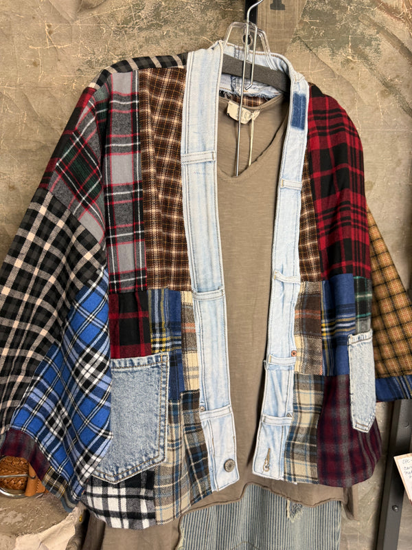 5573 Lodge Flannel Cardigan-Mix C