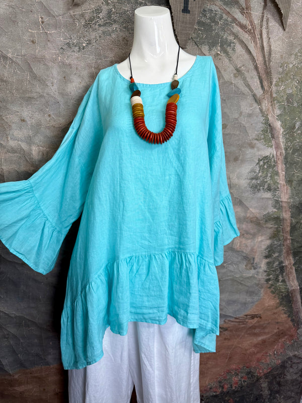 MP-HLT651 Baby Doll Top-Aqua