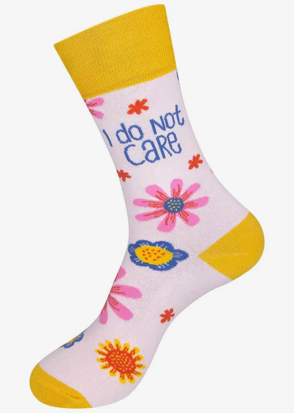 Art To Wear Novelty Socks-Do Not Care! 🌼 🤷‍♀️
