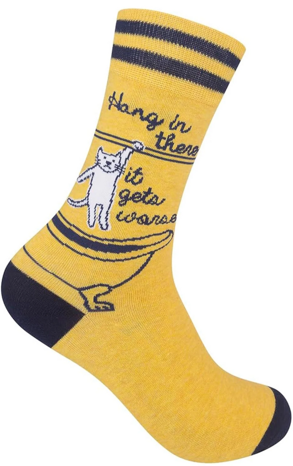 Art To Wear Novelty Socks-hang in there it gets worse