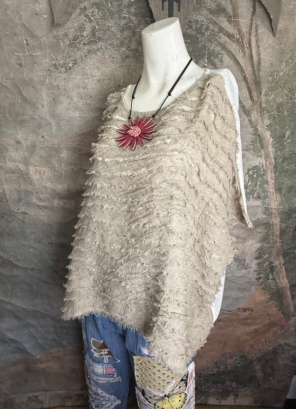 PL-613 Shaggy Linen 2way Top