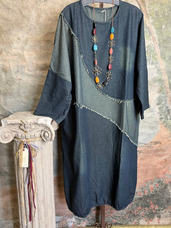 6760 Oversized Denim Sack Dress