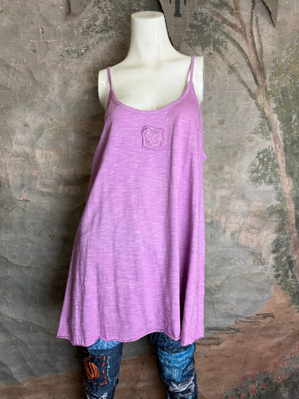 PL-RE110 Raw Lace Cami Tank-Lilac