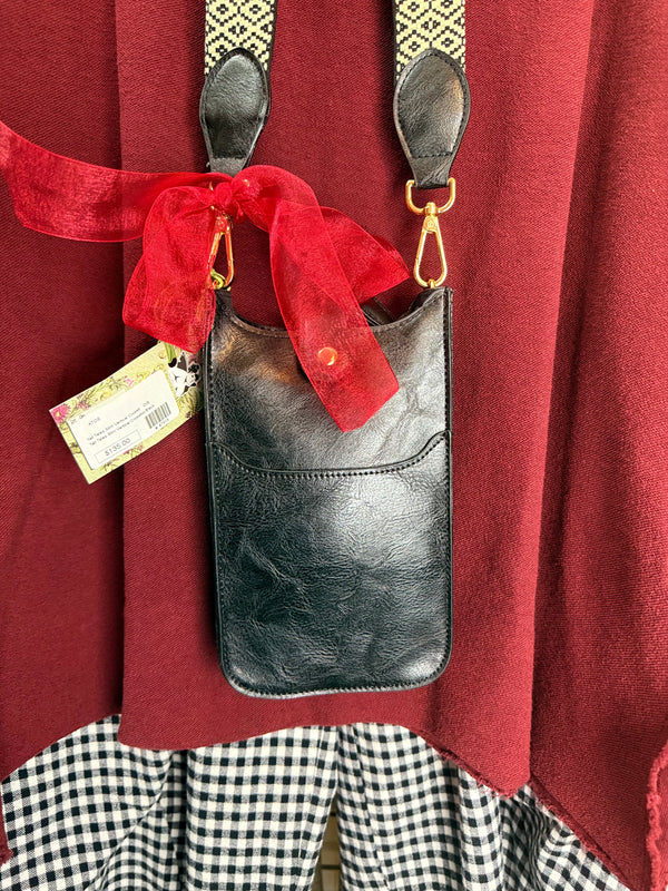 0003A Tall Tales Slim Vertical Crossbody Bag-Black