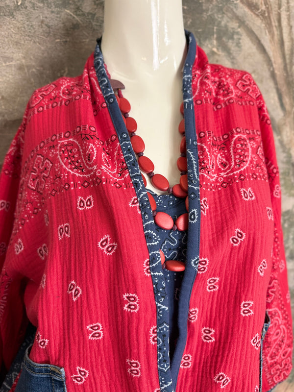 5756 Bandana Mix Cardigan