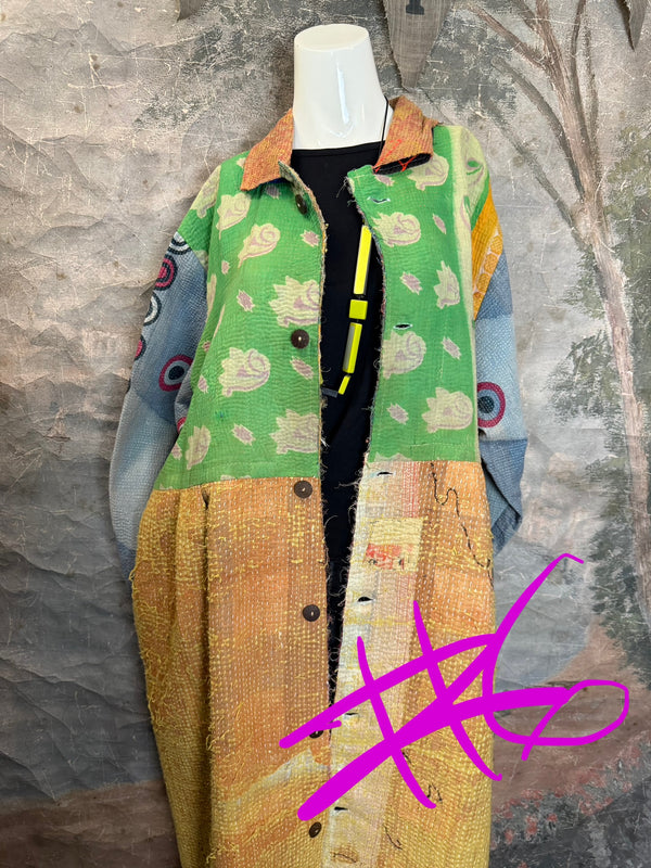 JG-183 Kantha Sunrise Coat-MIX 6