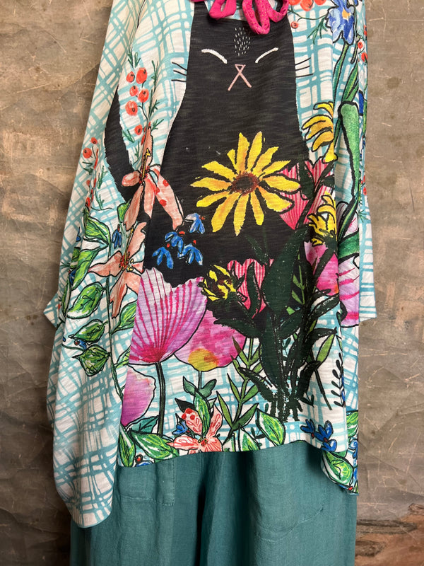 T1369K White Knit Whimsy Top-Misty Bloom