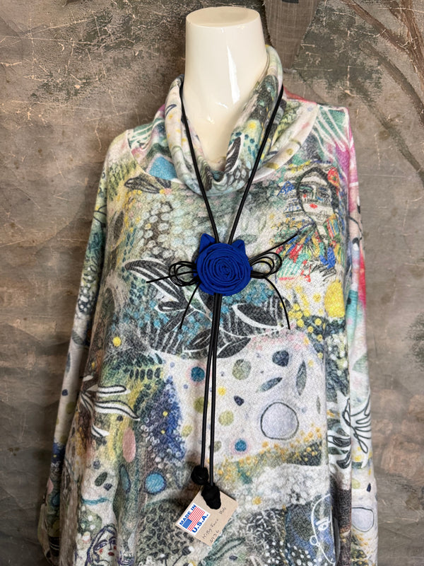 T1056 Cowlneck Pullover-Blooming