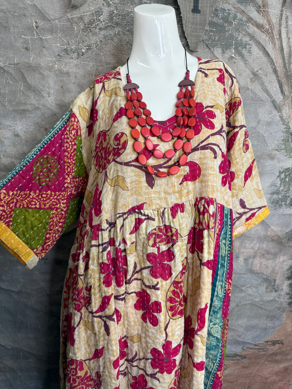 1027w Kantha Arts Tiered Dress-Mix 5