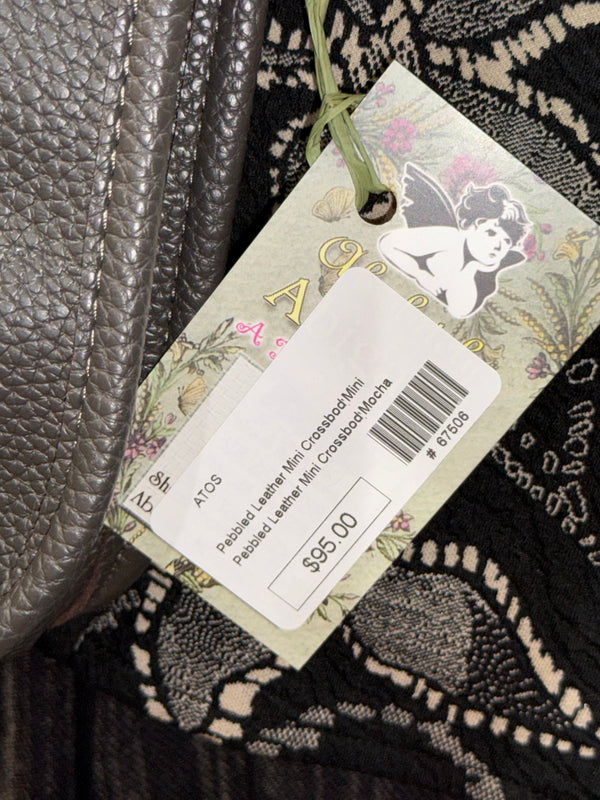 0003A Pebbled Vegan MINI Leather Crossbody Bag-Mocha