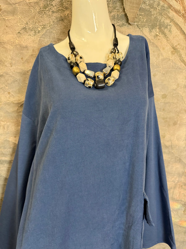 91805 Corduroy Button Dress-Denim