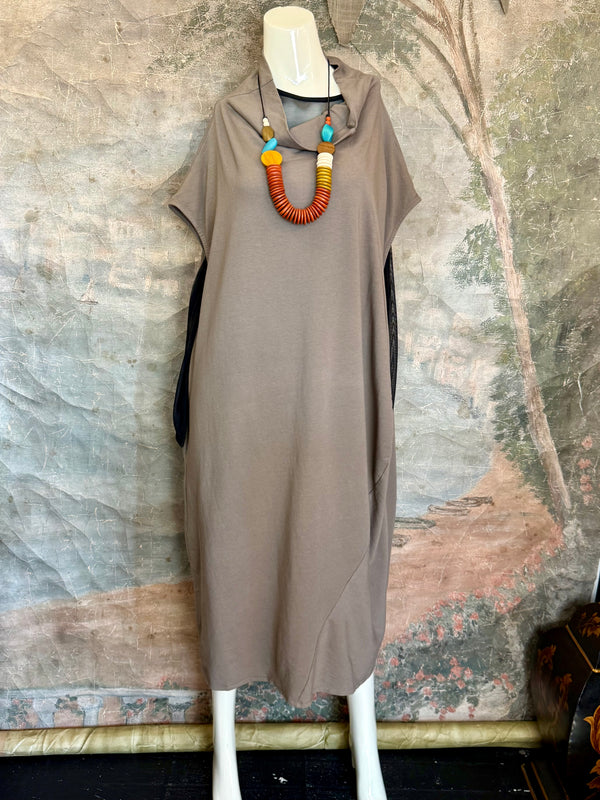 92009 Cocoon Sweatshirt Dress-Mocha