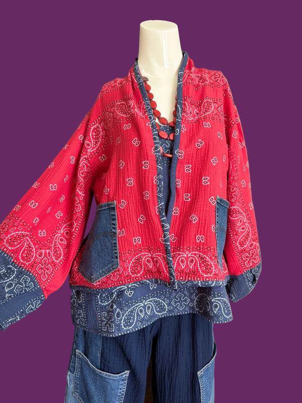 5756 Bandana Mix Cardigan