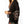 Load image into Gallery viewer, Woman wearing black floral embroidered kimono cardigan with wide sleeves over rust crop top and jeans - 5
