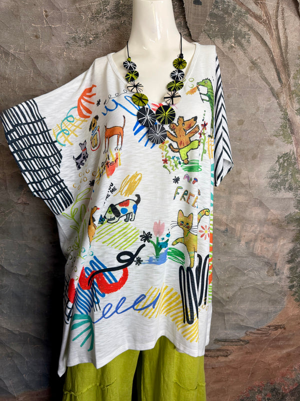 T1640K Vneck Dolman Top-Freedom Park