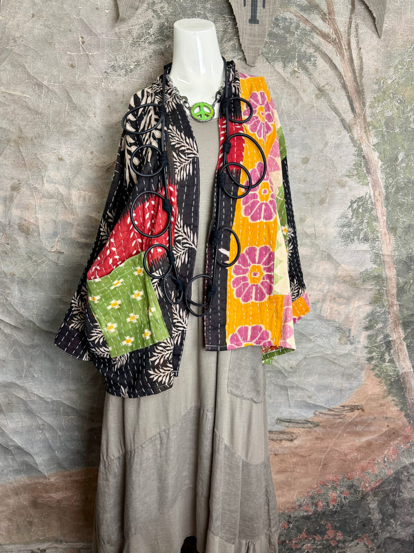1040w Kantha Long Sleeve Jacket-Piper